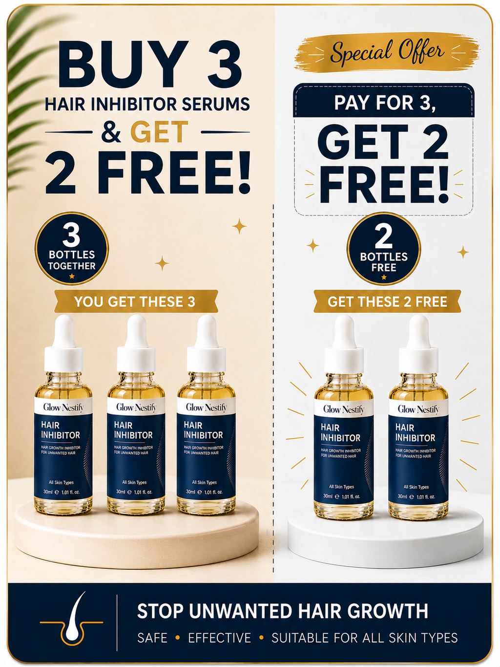 Glow Nestify Hair Inhibitor – Advanced Unwanted Hair Care